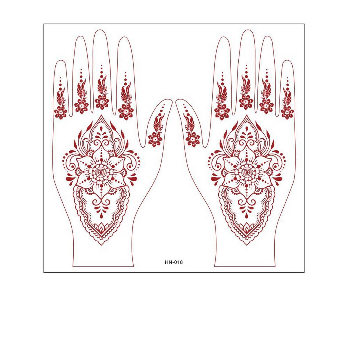 Realistic Henna Tattoo Stickers Brown Red Lace_CWMM8361