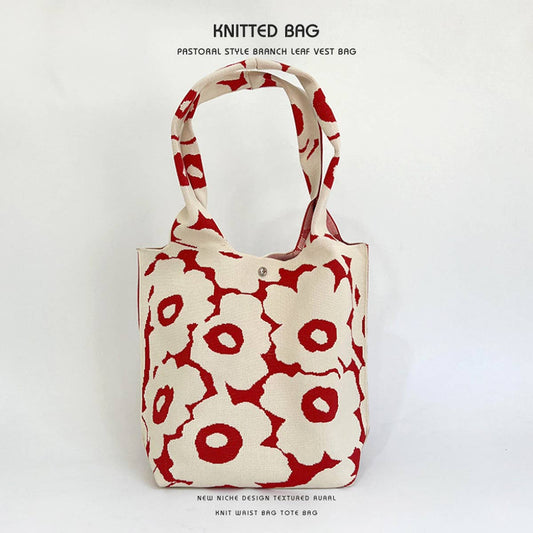 NEW NICHE DESIGN PATTERN KNITTED SHOULDER HANDBAG_CWAB2377