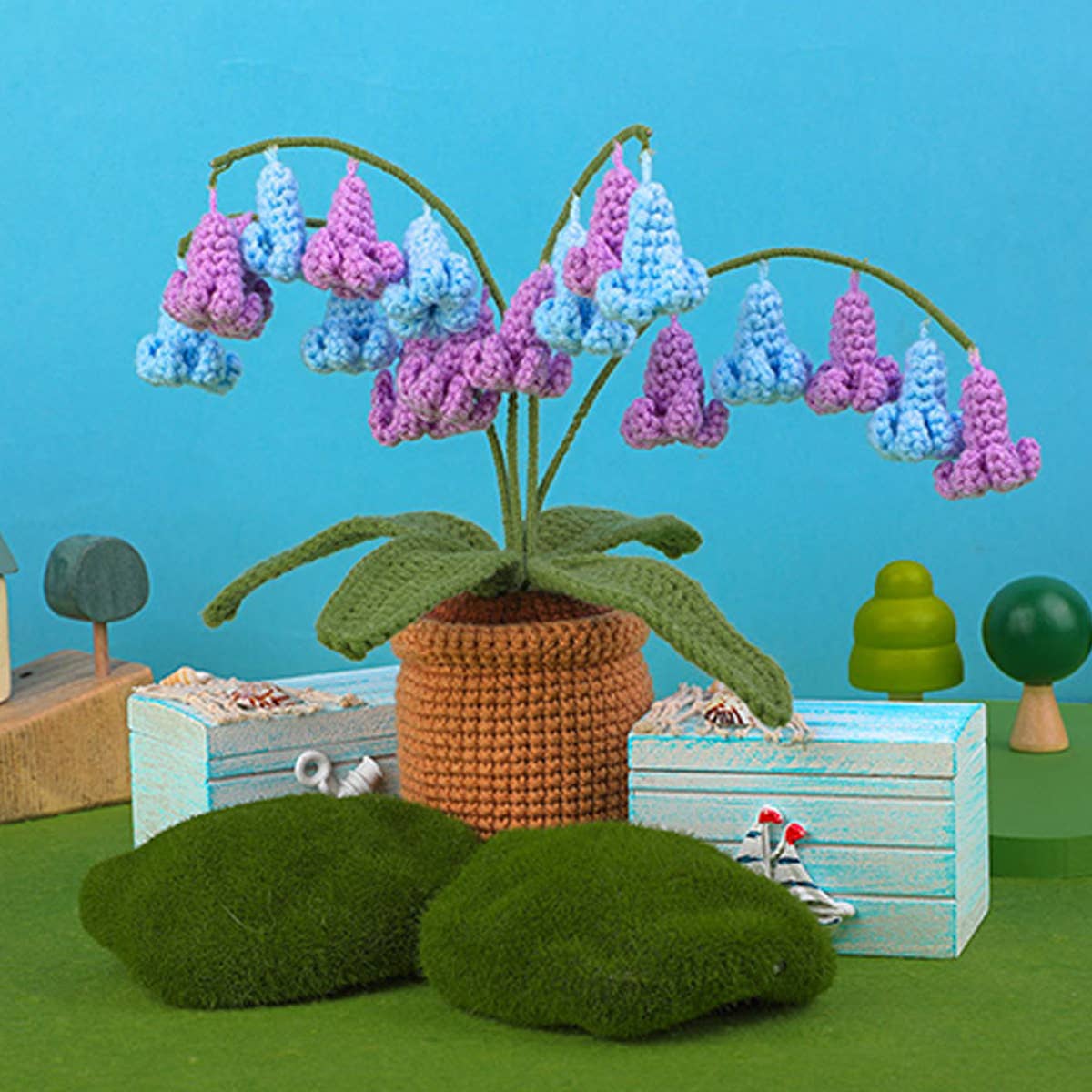 NEW BLUEBELL POTTED PLANT CROCHET MATERIAL PACKAGE