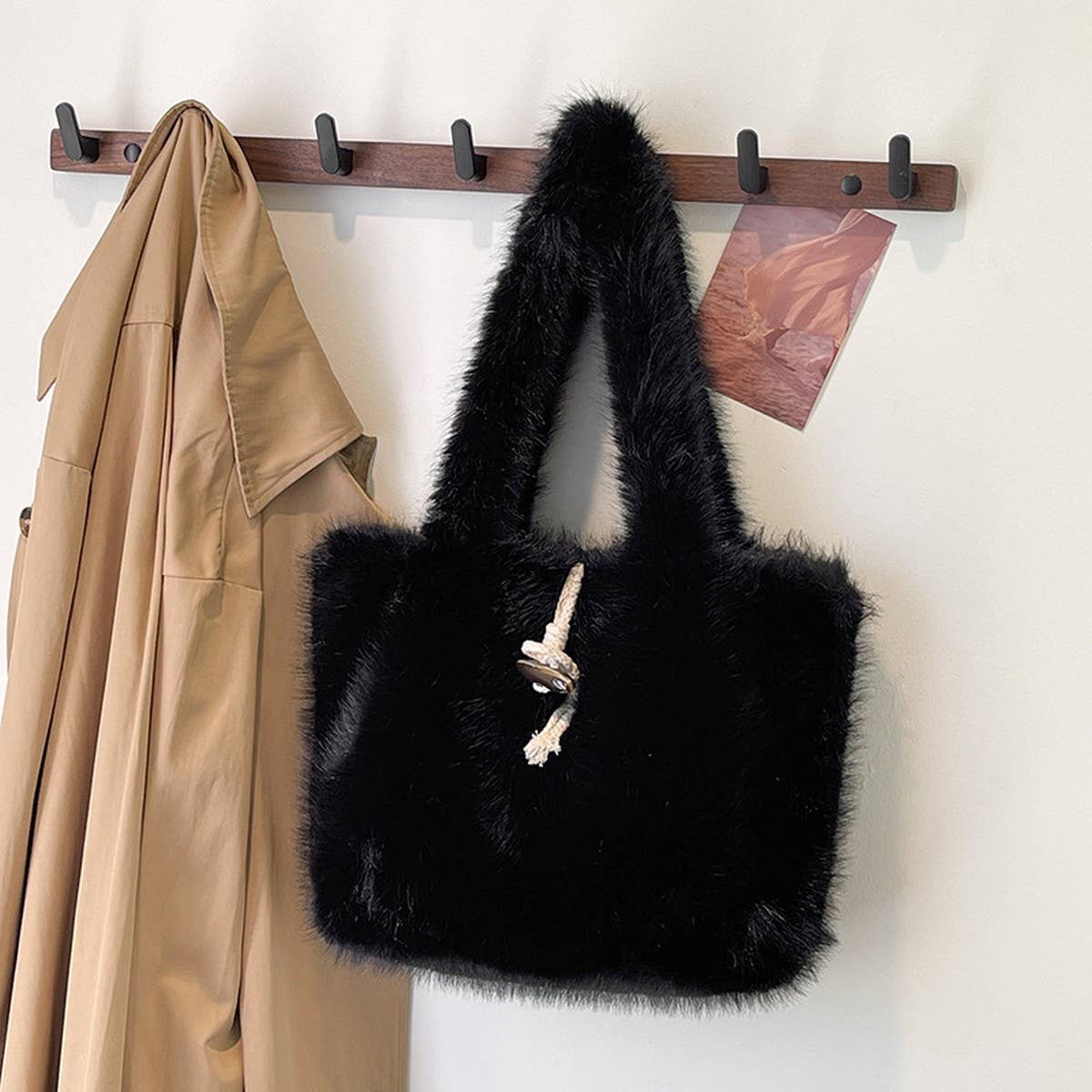 WINTER FASHION SHOULDER BAG UNDERARM PLUSH BAG_CWAB4017