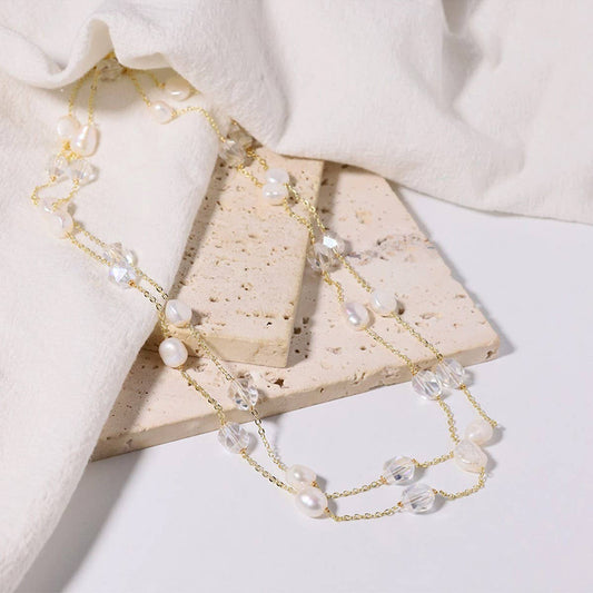 SIMPLE NATURAL FRESHWATER PEARL NECKLACE_CWAJE3827