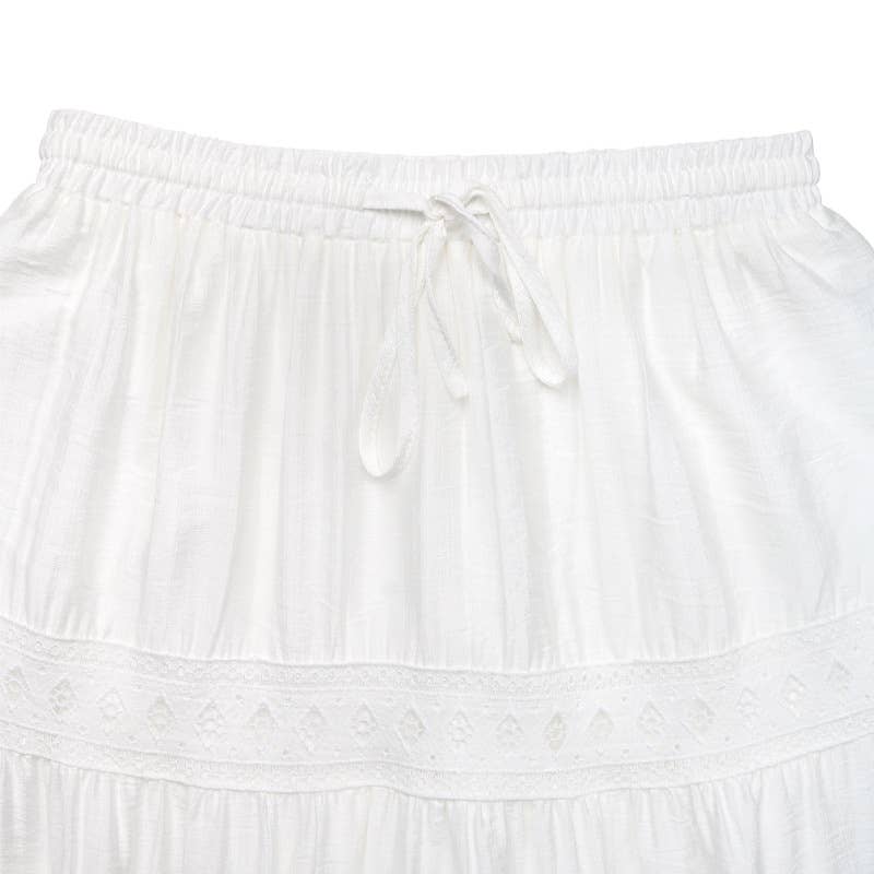 Lace patchwork casual seaside vacation skirt