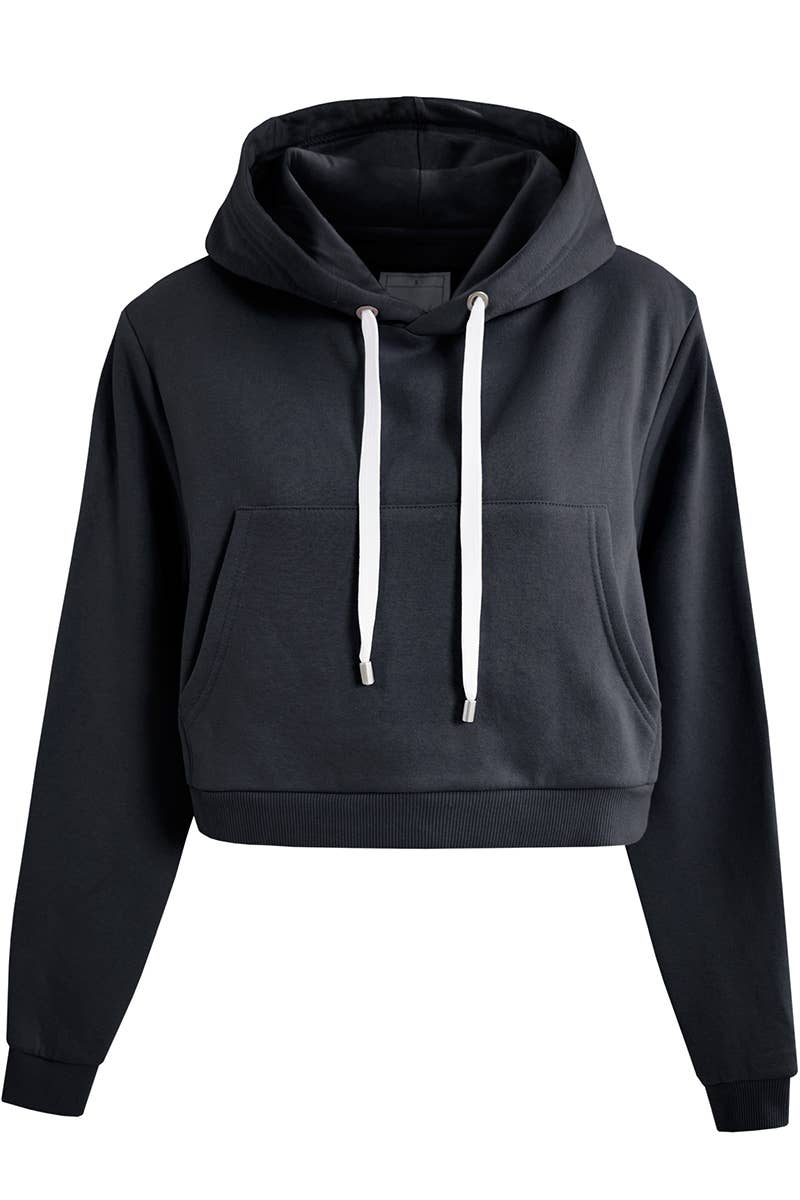 CWOHOL428_Lightweight Pullover Hoodie Cropped Sweatshirt