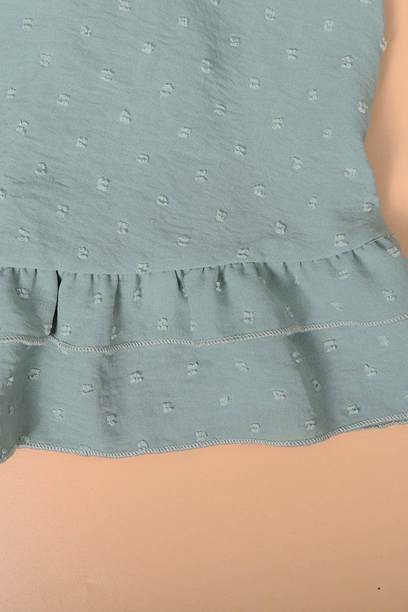 CWDSD4003_V-NECK PINCHED WAIST JACQUARD SHORT DRESS