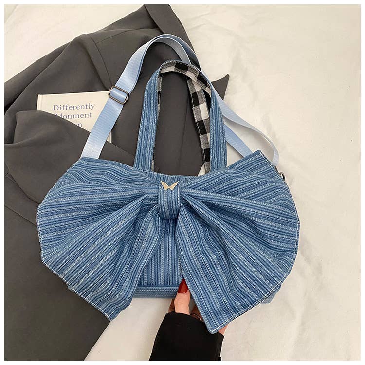 Single-shoulder bow school-style bag
