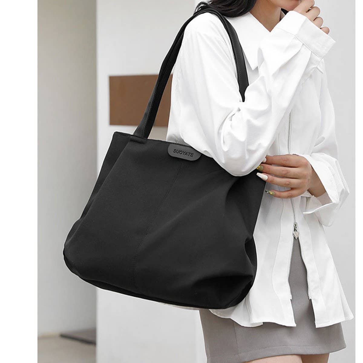 SIMPLE HANDBAG LARGE CAPACITY NYLON SHOULDER BAG_CWASC1766