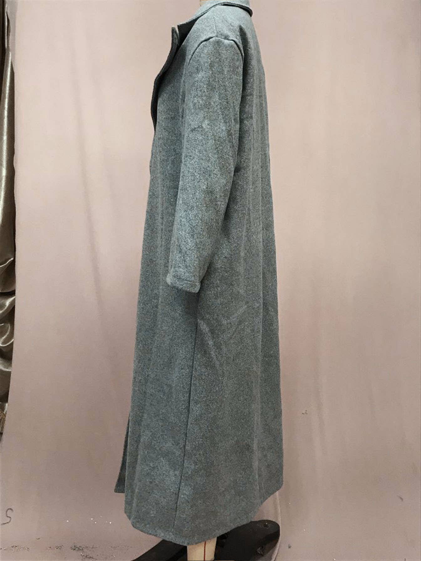 LONG SLEEVE SOLID COLOR LAPEL SINGLE BUTTON COAT