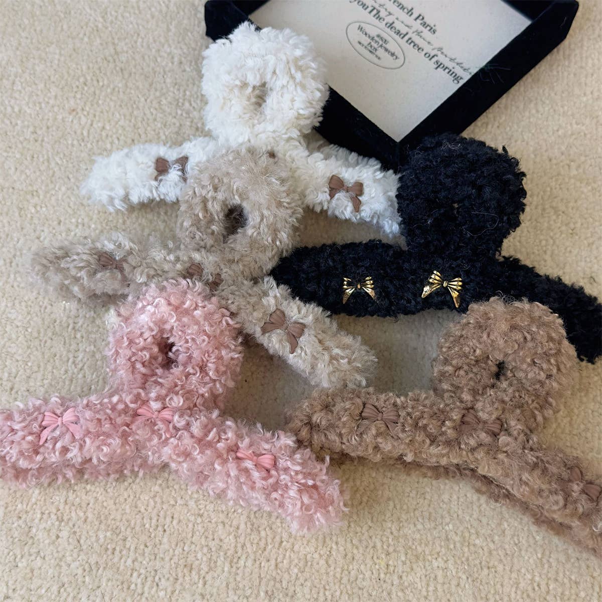 DELUXE PLUSH BOW CLIP LARGE STYLE HAIR CLIP