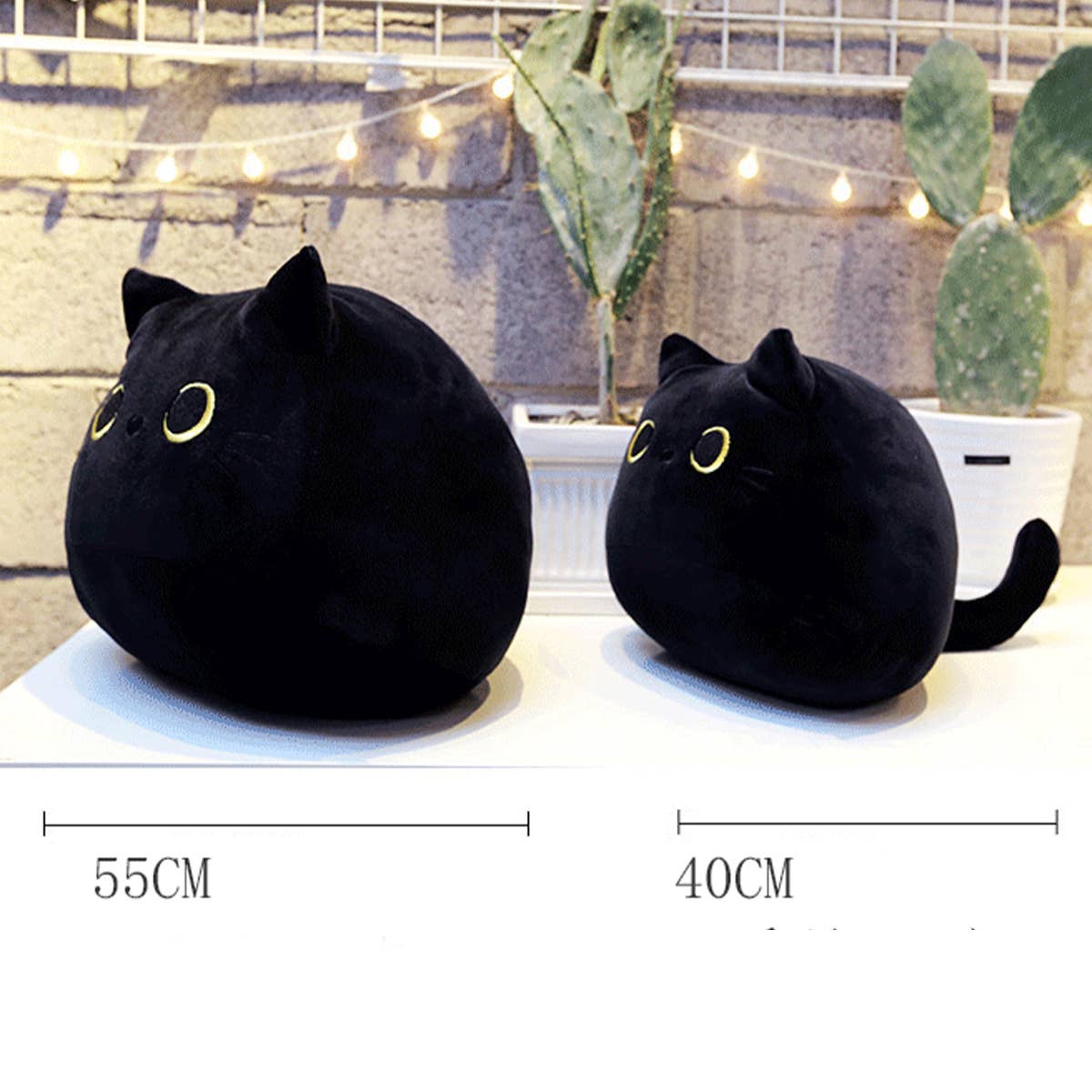 CUTE BLACK CAT PLUSH TOY PILLOW