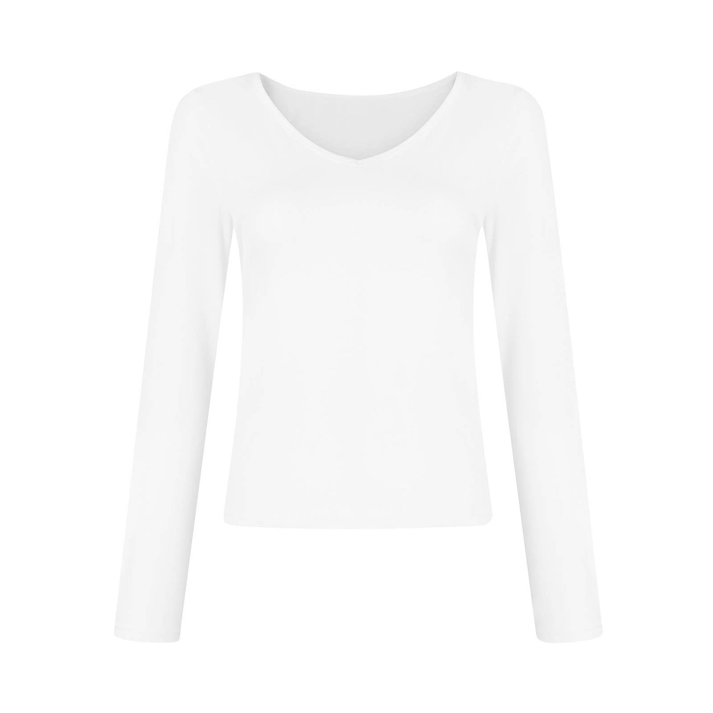 V-NECK LONG SLEEVE SLIM-FIT ALL-IN-ONE T-SHIRT