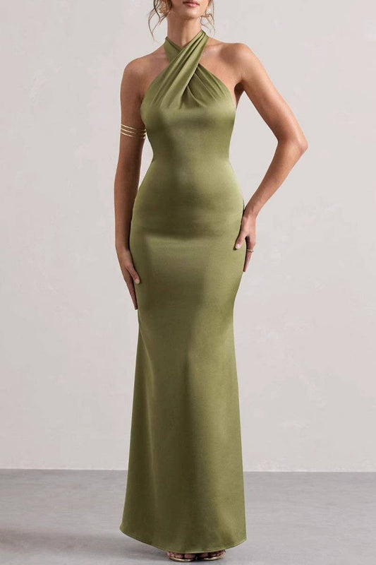 CWDMD5614_ELEGANT HALTER NECK BODYCON PARTY DRESS