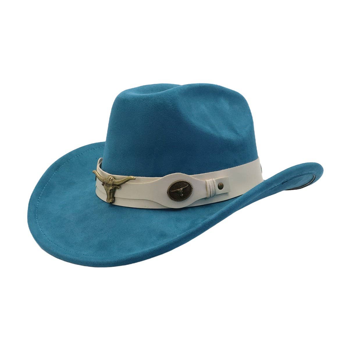 Western Ethnic Suede Cowboy Fedora Jazz Hat_CWAH04426