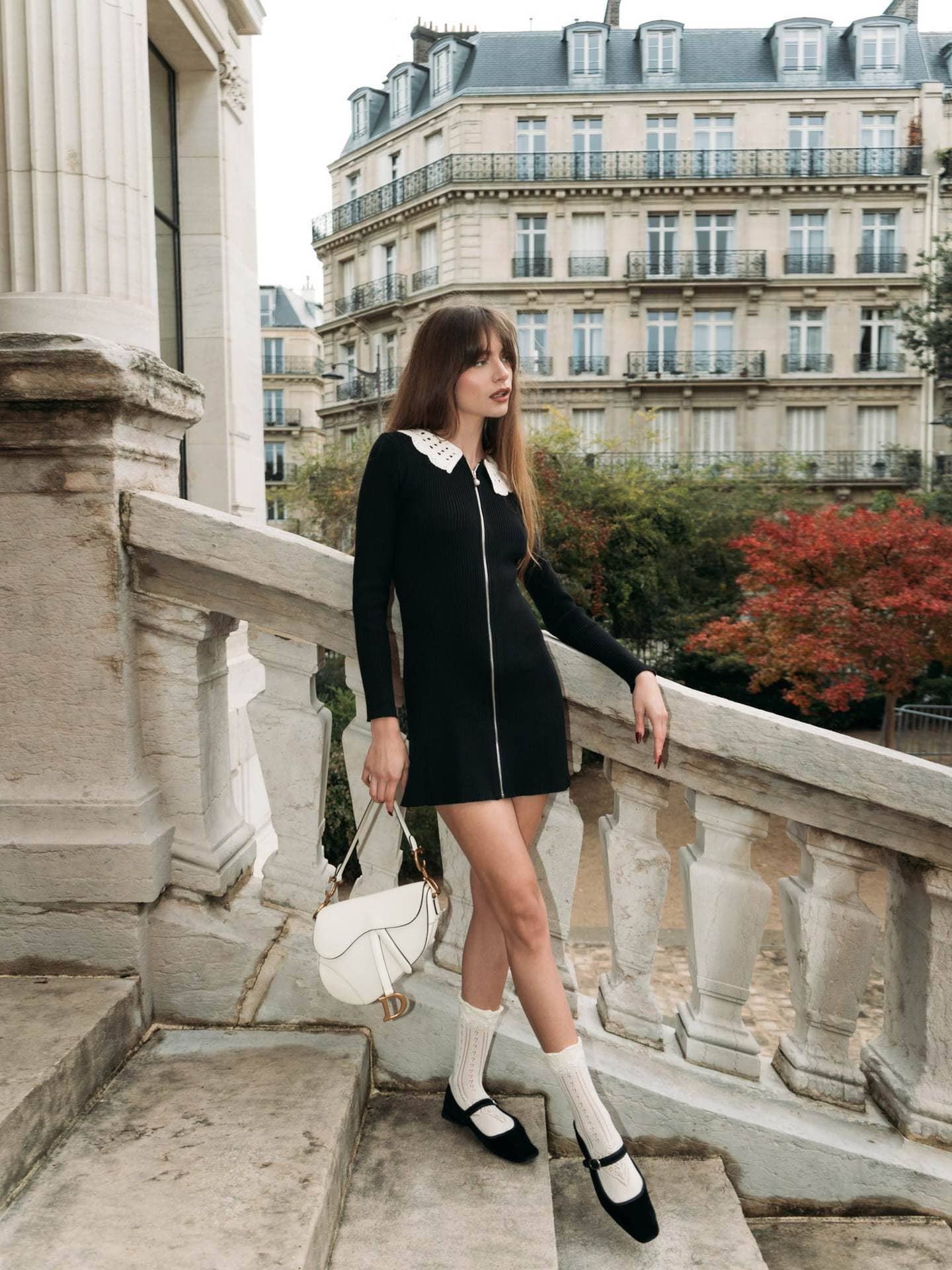 TEMPERAMENT SLIM HAIR WOVEN ZIPPER SHORT DRESS