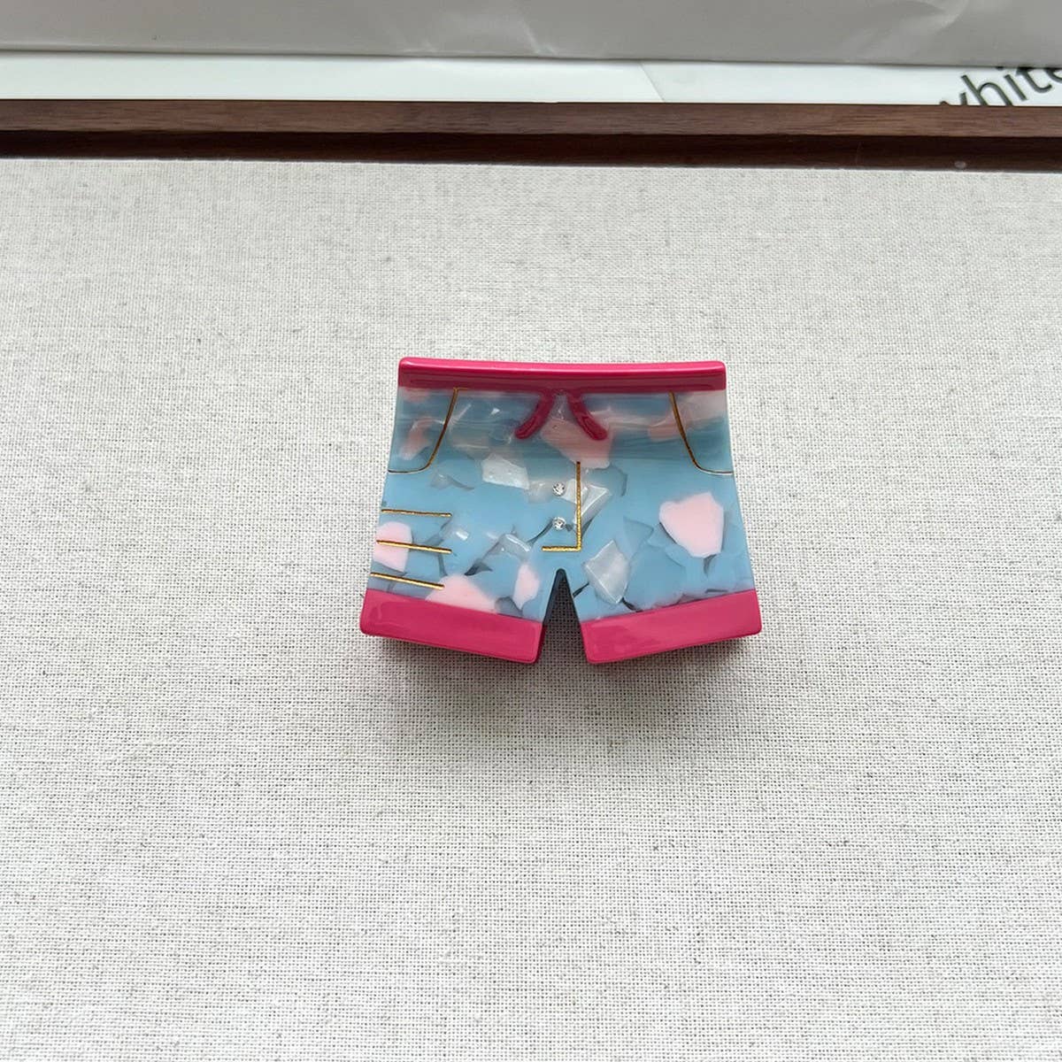 Vacation Hair Claw, Trendy Shorts & Slippers Clip