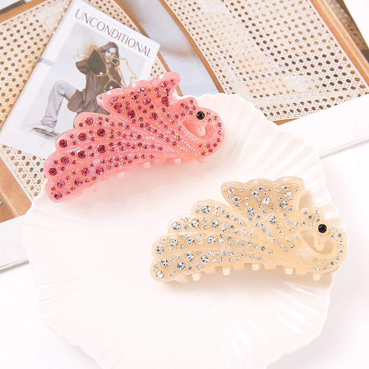 Phoenix Acrylic Hair Claw Rhinestone Cartoon Clip_CWAHA1004