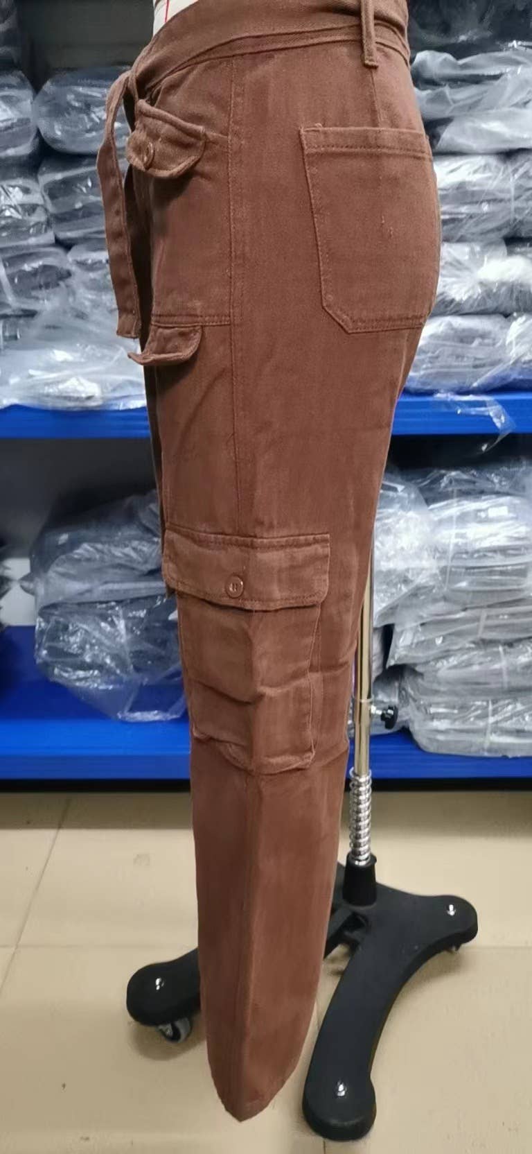 Washed denim heavy industry casual workwear pants