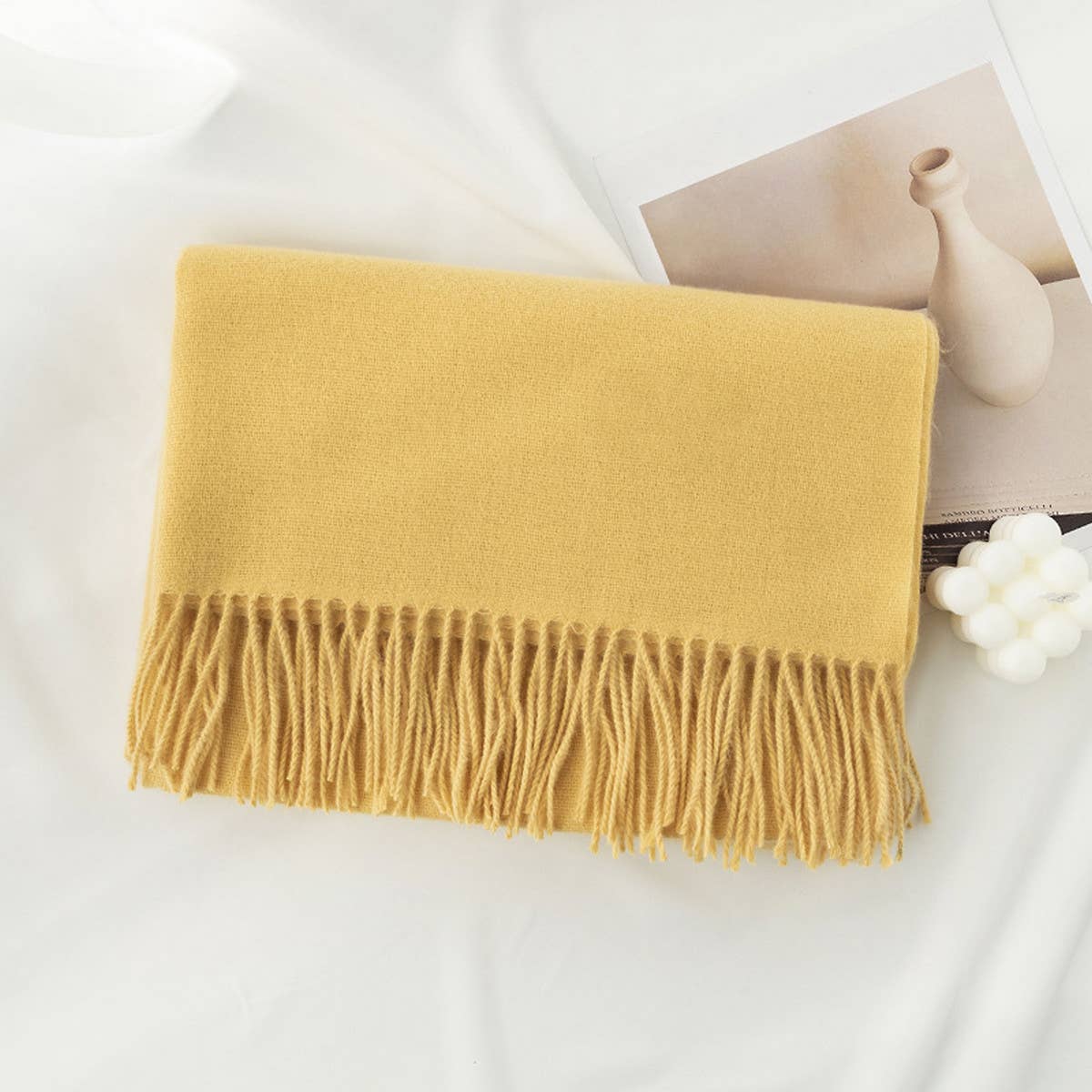 Cozy Solid Color Winter Scarf with  for Women