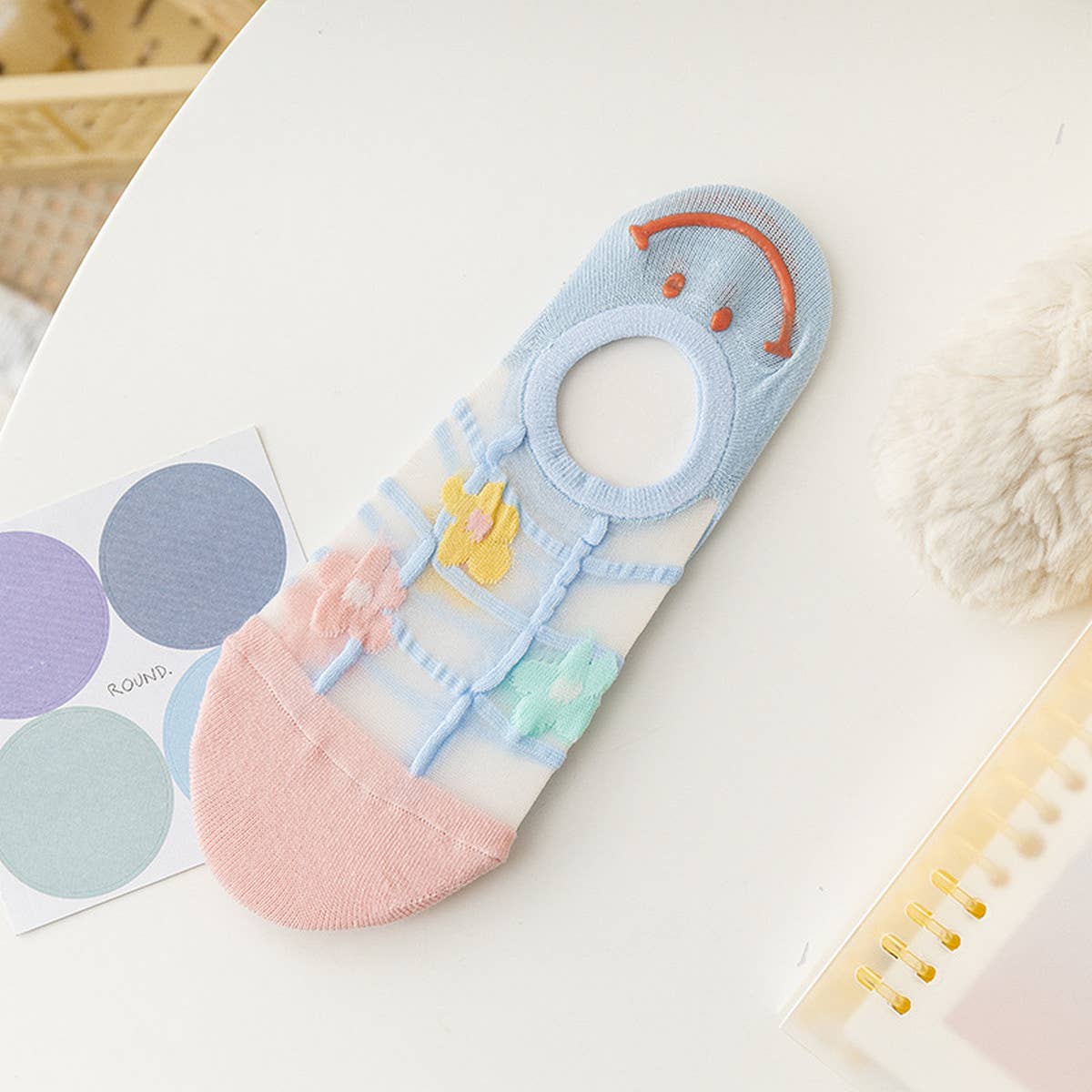 WOMEN FLORAL THIN BREATHABLE SHALLOW SOCKS