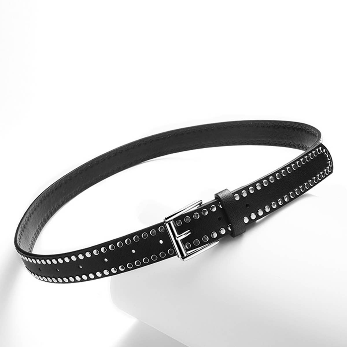 PUNK STYLE METALLIC RIVET PIN BUCKLE PU BELT