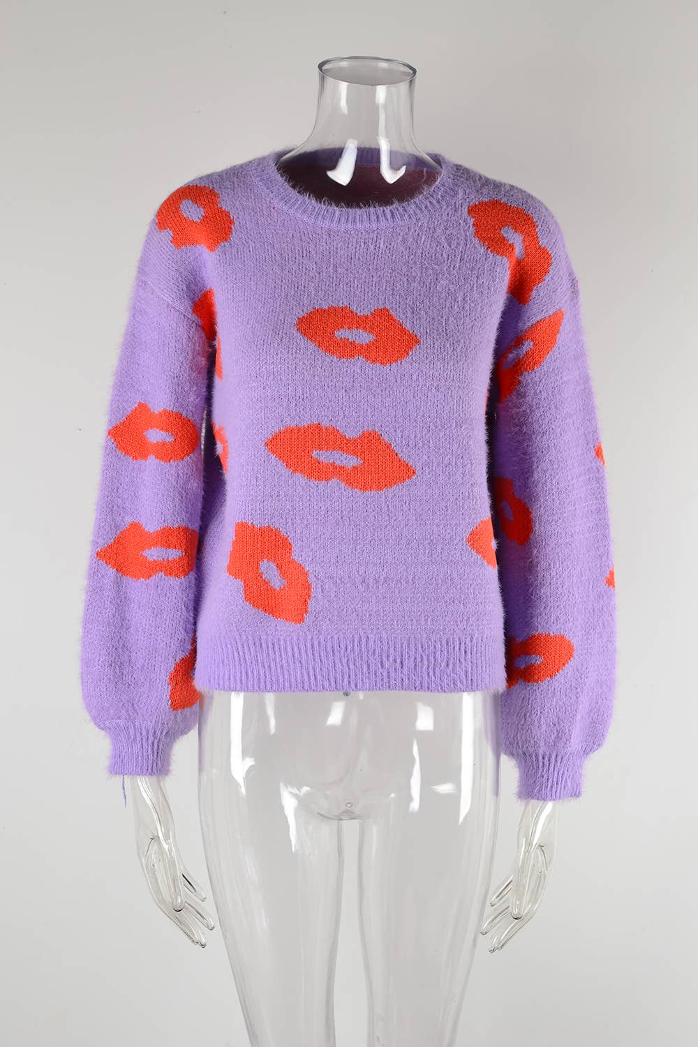 LIPS VALENTINE'S DAY SWEATER CREW NECK PULLOVER