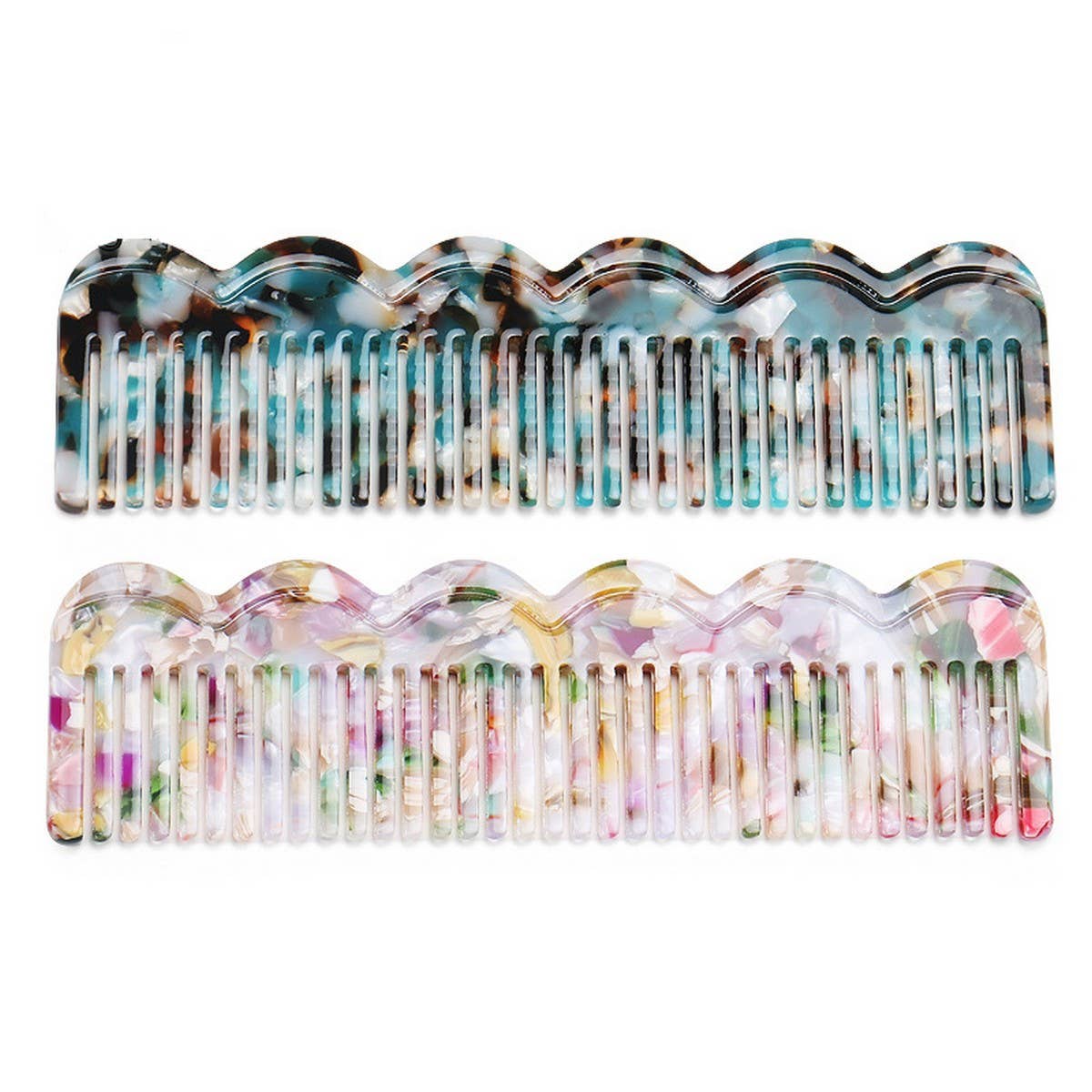 GRADIENT TEETH ACETATE COMB LEOPARD PRINT HAIRCOMB