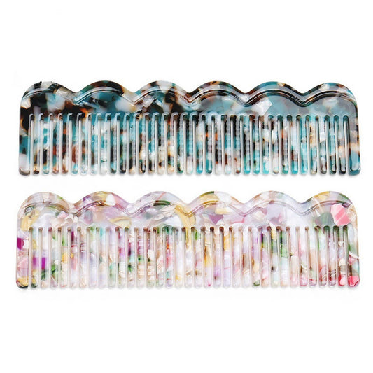 GRADIENT TEETH ACETATE COMB LEOPARD PRINT HAIRCOMB