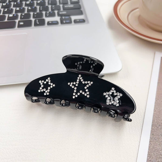 Elegant diamond-encrusted acetate hairpin clipper