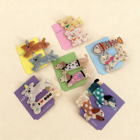 CWAHA07733_CUTE DOG FORK HAIR CLIP SIDE BANGS ACCESSORY