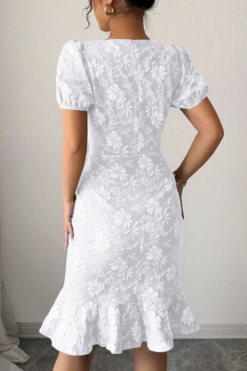 CWDMD5717_ELEGANT SLIM FIT KNEE-LENGTH BODYCON DRESS