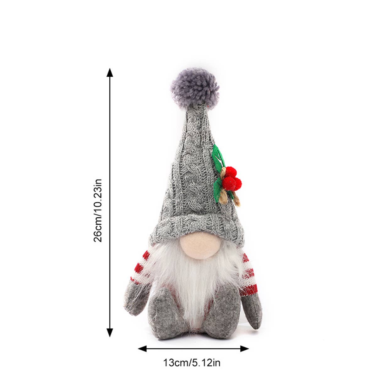 CWMM9397_CHRISTMAS POINTED HAT SITTING GNOME ORNAMENT