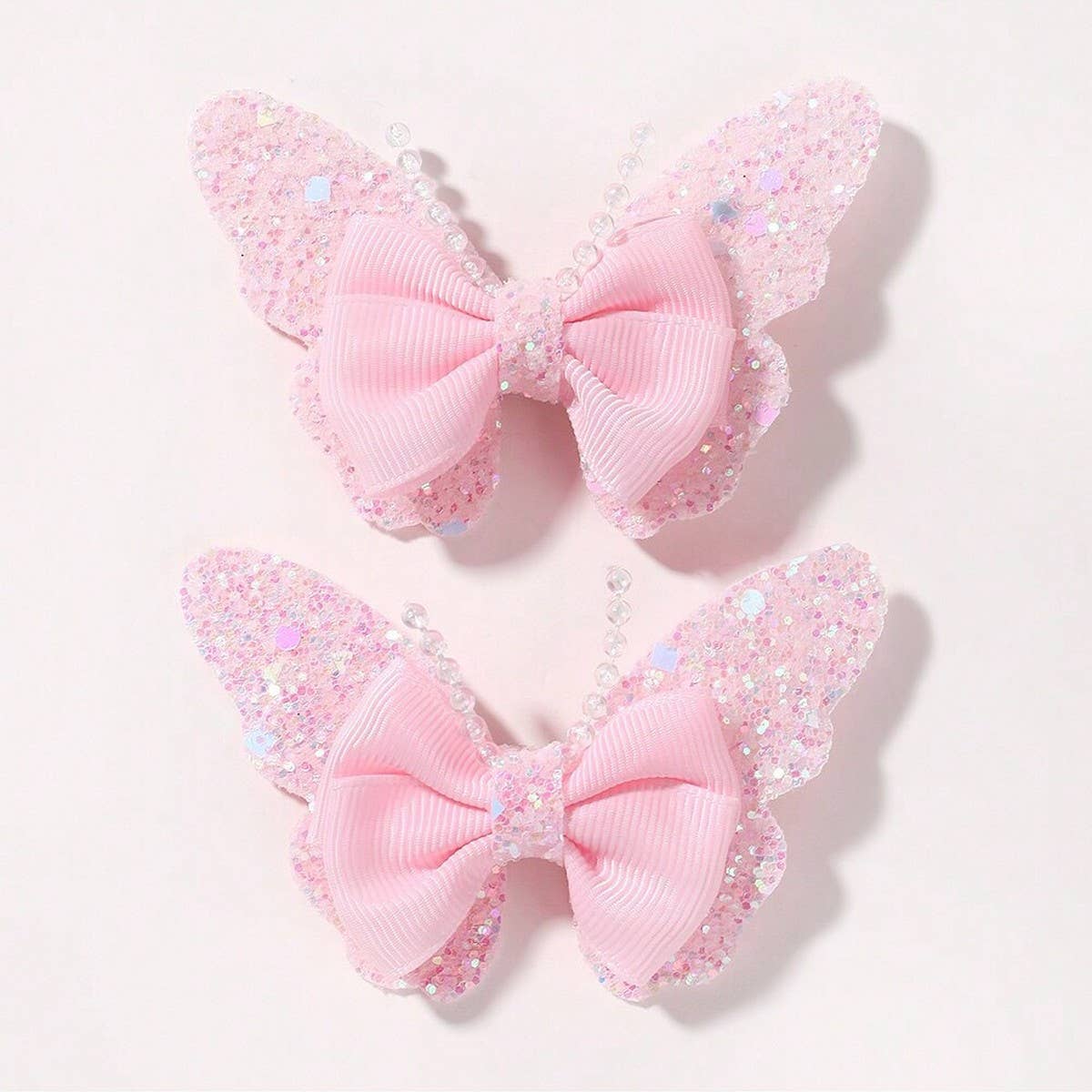 Glitter Bow Hair Clips Set for Baby Girls