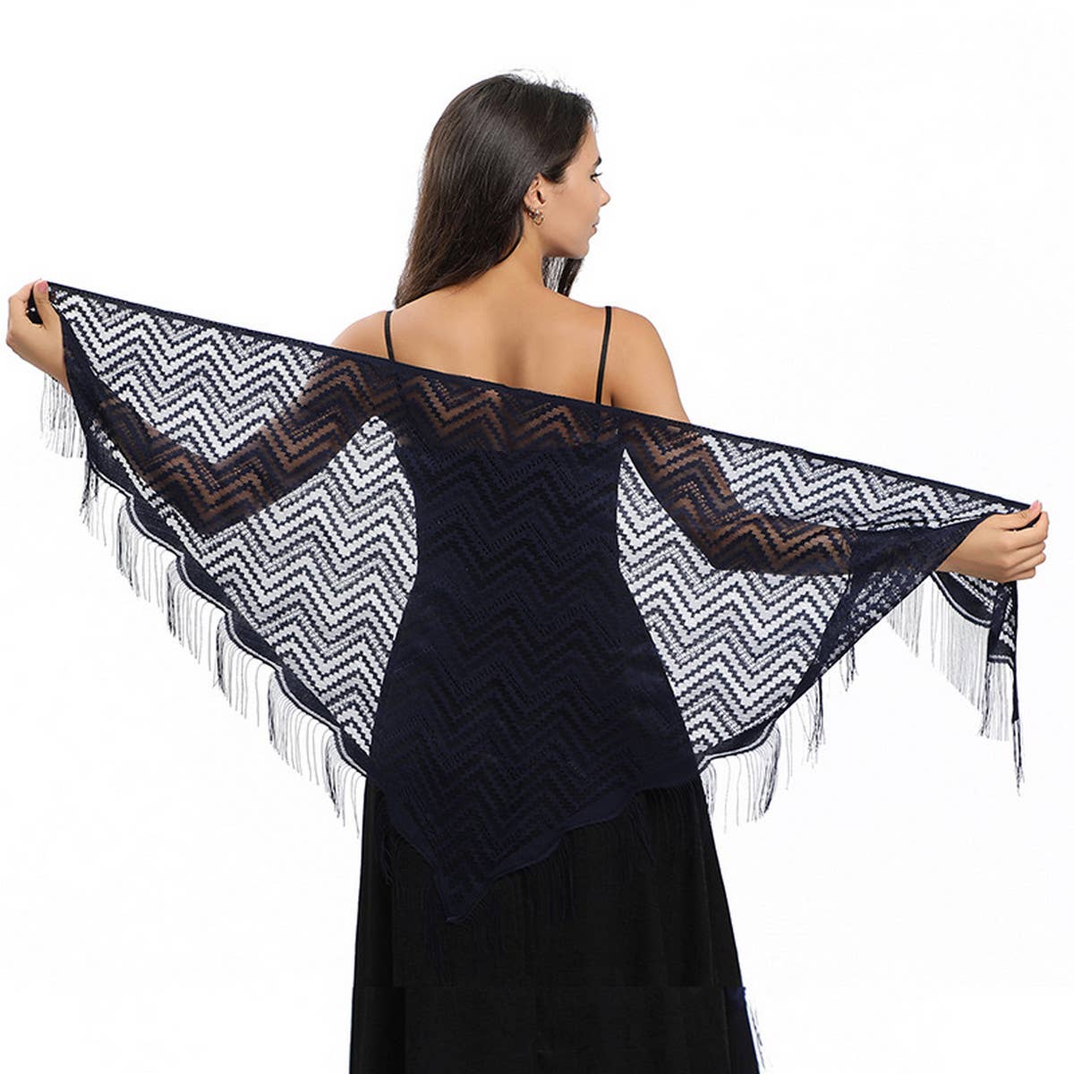 Lace Wave Triangle Scarf - Party Wrap for Women
