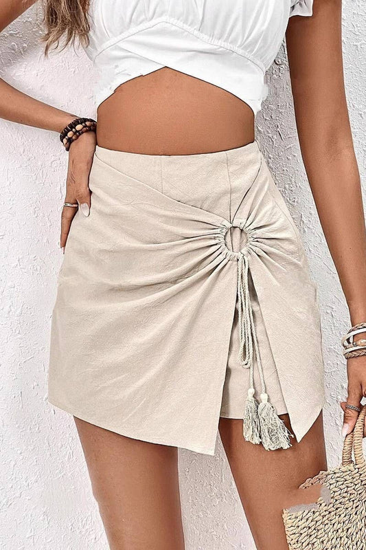 CWBSS0484_SOLID ASYMMETRICAL SKORT MINI SKIRT