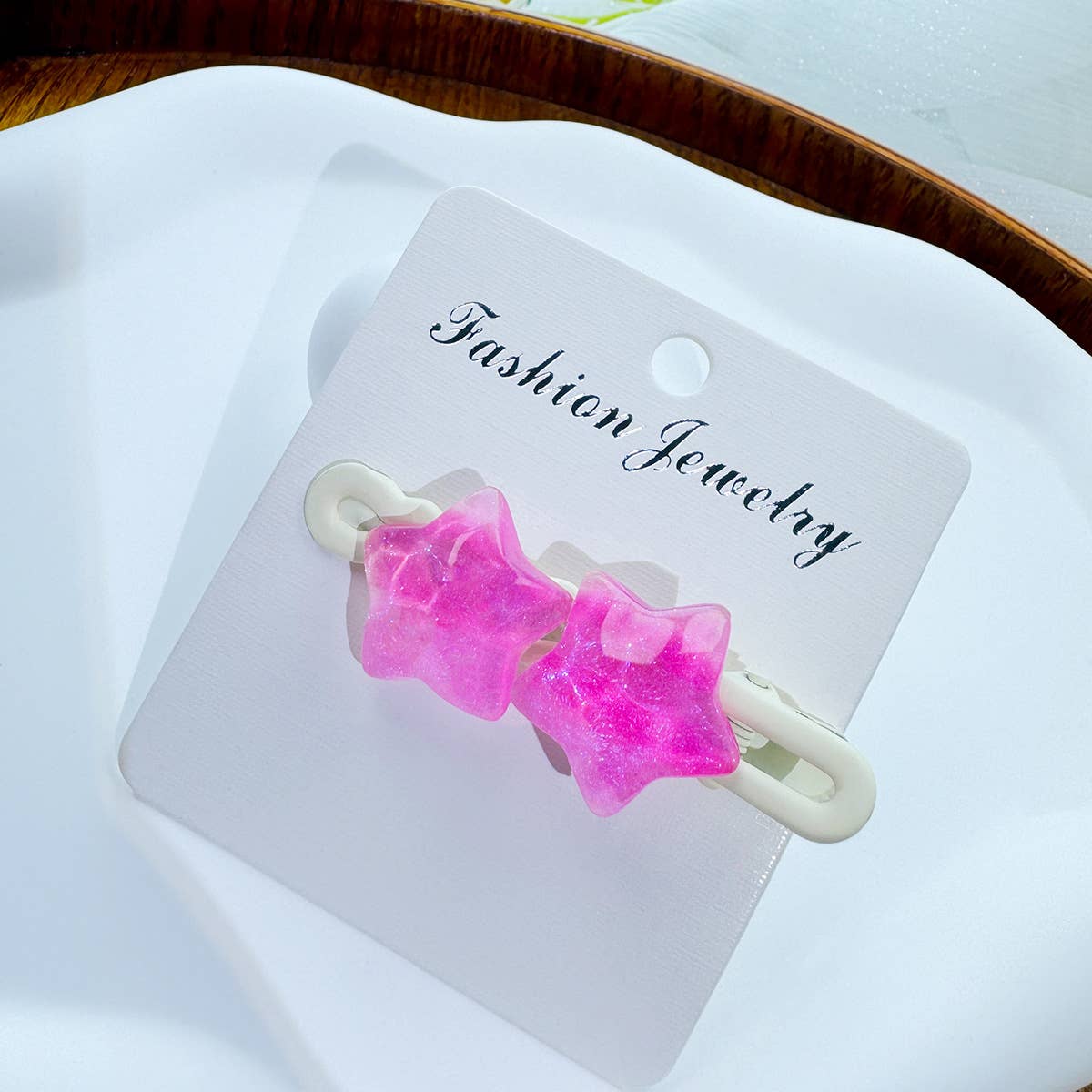 Cute transparent five-pointed star hair clips