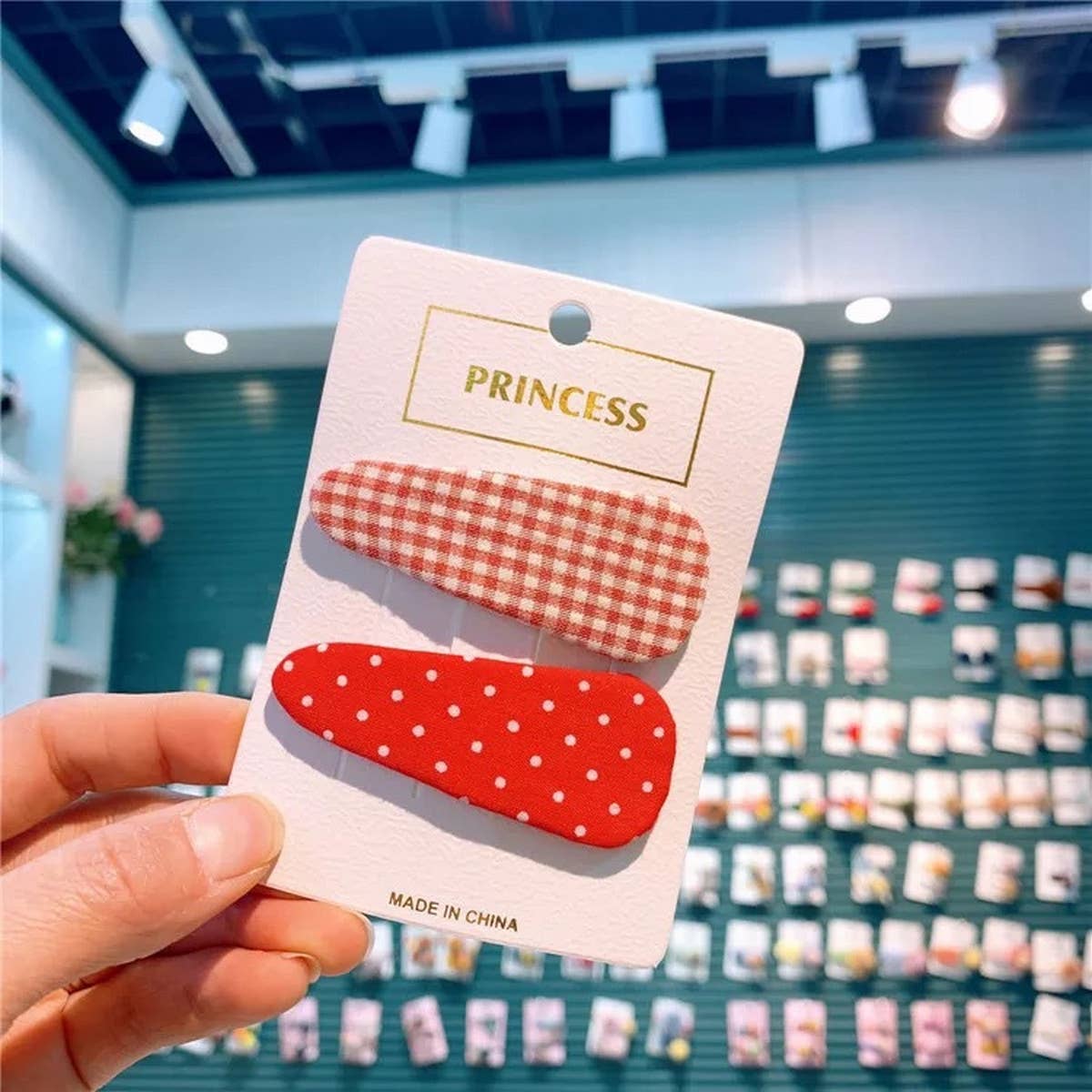 CHILDREN'S SOLID COLOR POLKA DOT PLAID HAIRPIN