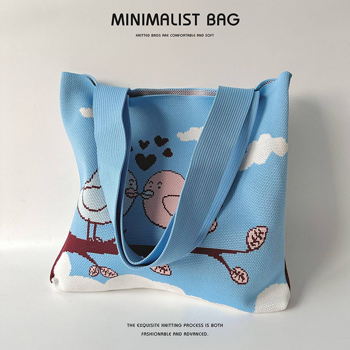 CARTOON BIRD KNITTED SHOULDER BAG HANDBAG_CWAB1540