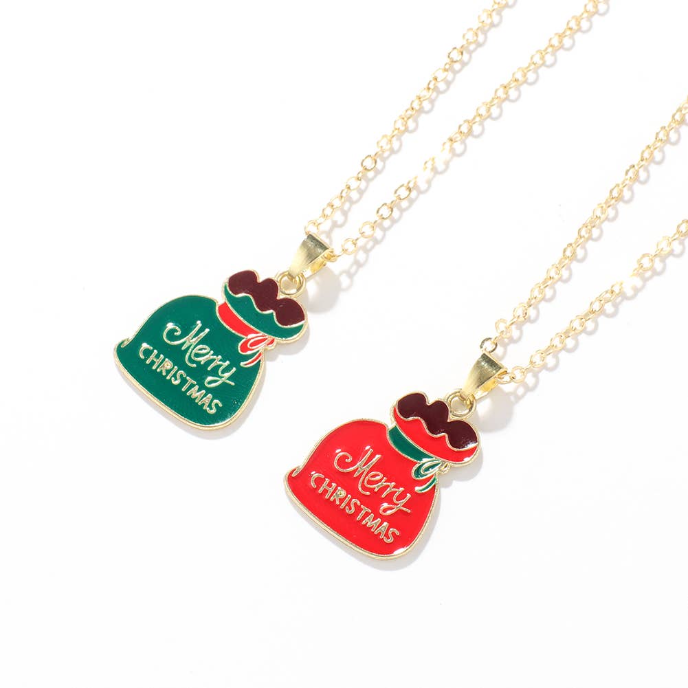CHRISTMAS SNOWMAN CHRISTMAS TREE NECKLACE SET