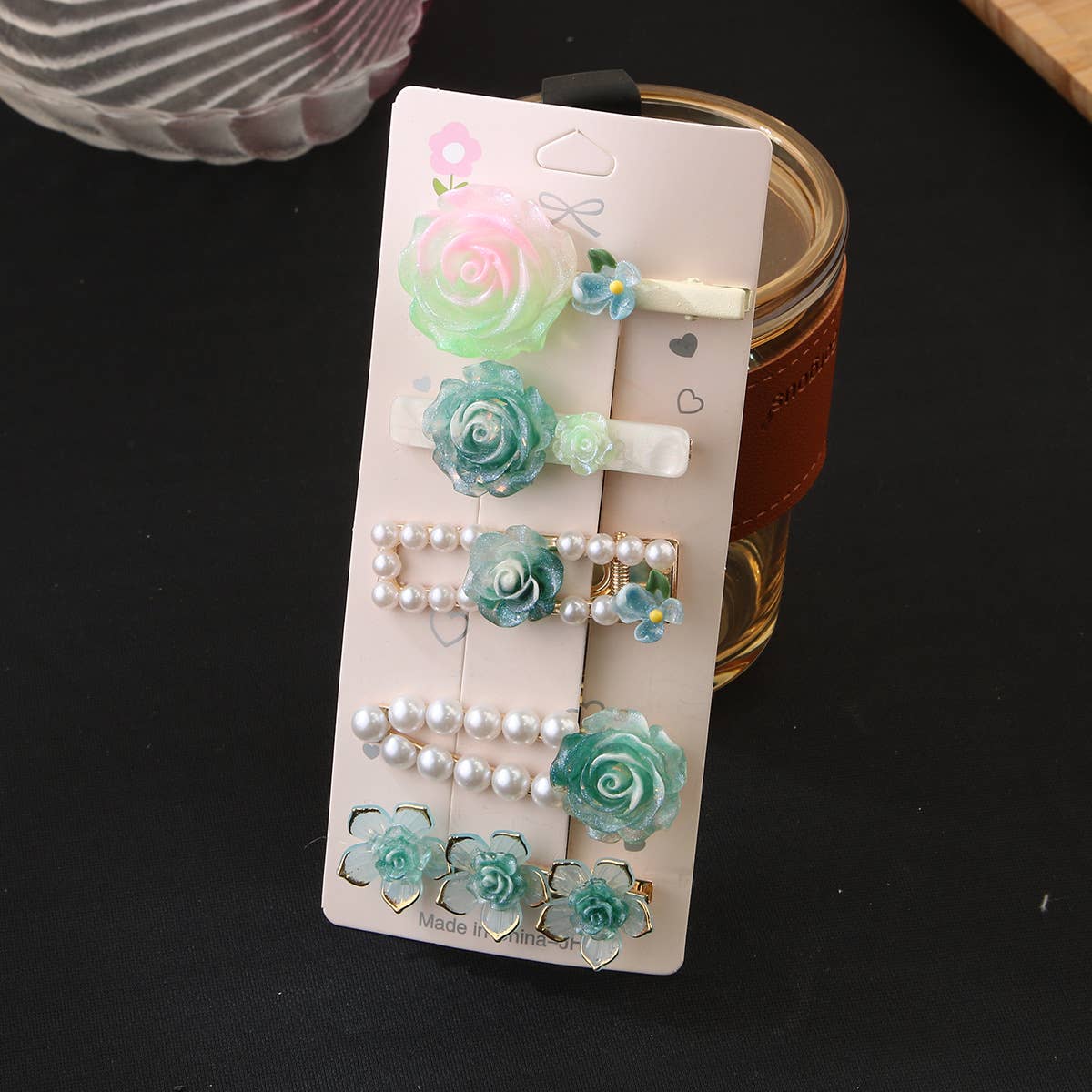 Sweet flower duckbill clip side hair clip