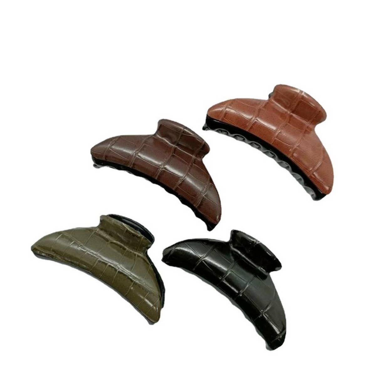 Vintage-Style Croc PU Hair Claw for Ponytail