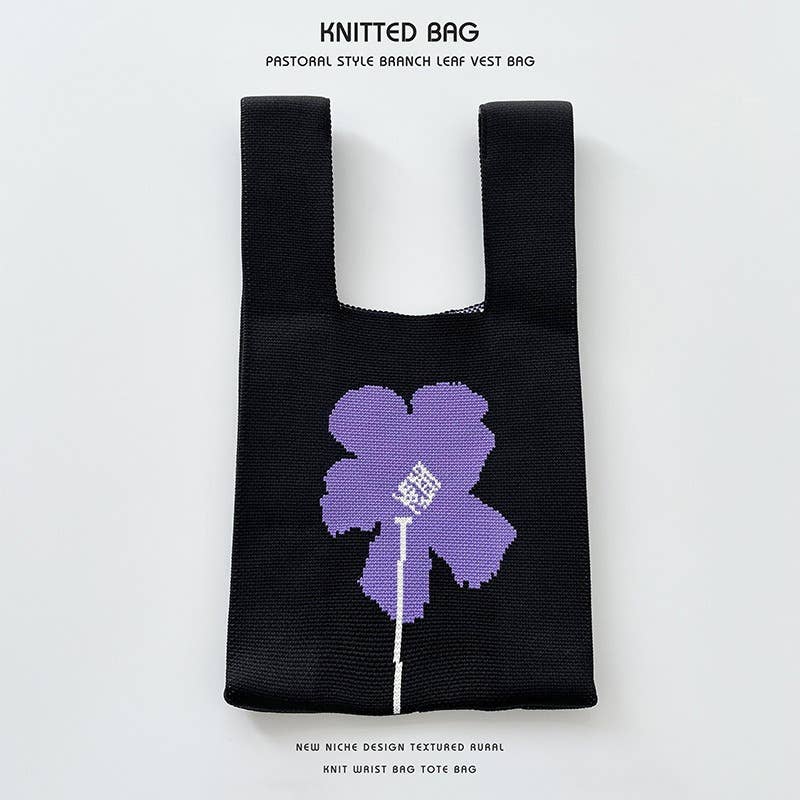 Flower series versatile knitted bag