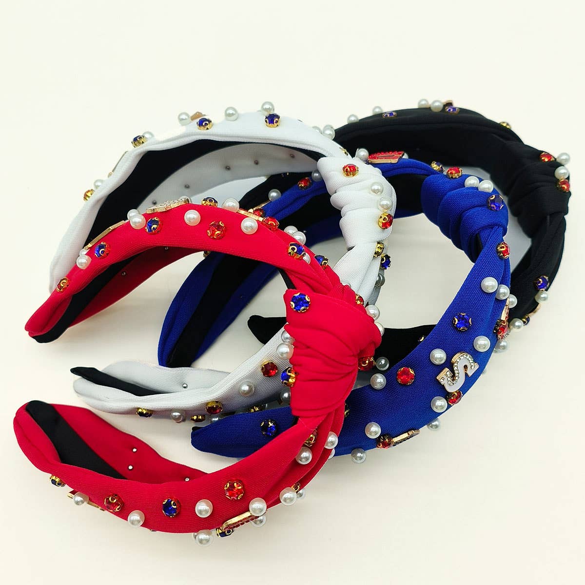 INDEPENDENCE DAY DIAMOND LETTERED PEARL HEADBAND_CWAHA1257