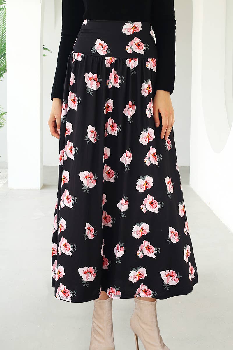 CWBLS129_High Waist Maxi Skirts for Women Long Length Skirts