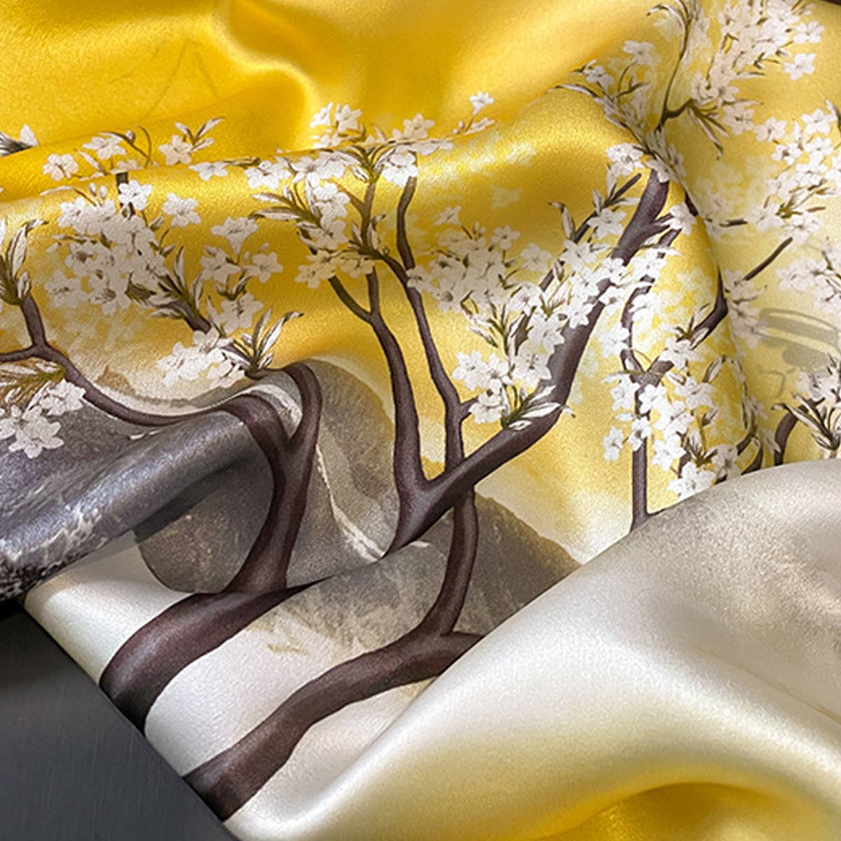Camellia Silk Scarf - French Retro Square Wrap_CWASC0618