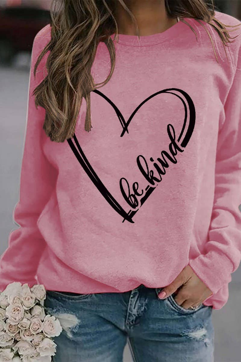 SPRING LOVE BE KIND PRINTED SWEATSHIRT PULLOVER_CWTSTL0992