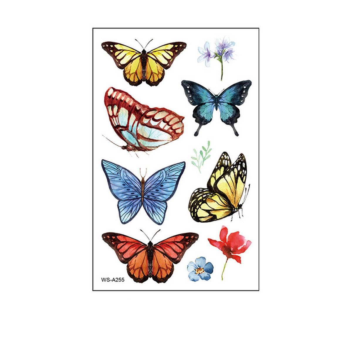 Waterproof Kids Cute Watercolor Butterfly Tattoos