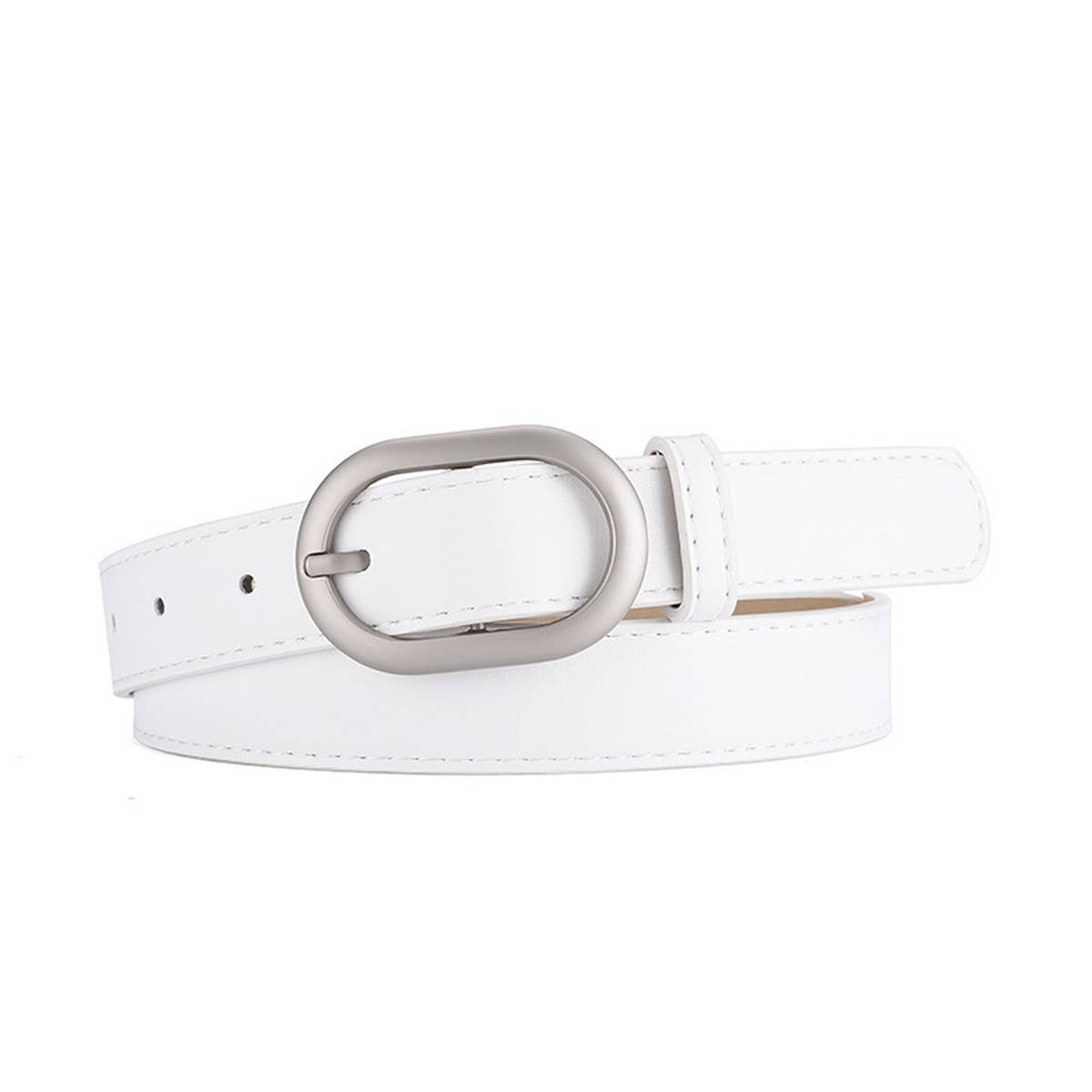 WOMEN NEW SLIM FIT OVAL PU BELT_CWABE0352