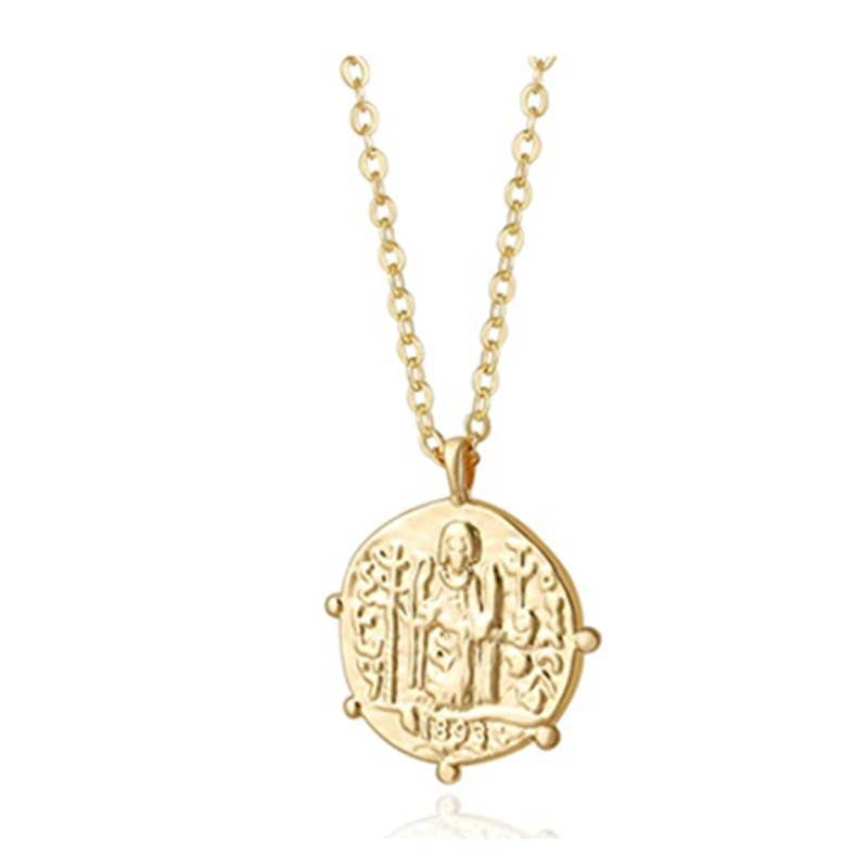 Gold Medal Moon and Star Pendant necklace