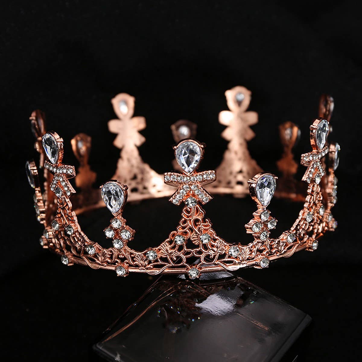 BUTTERFLY RHINESTONES WEDDING CRYSTAL TIARAS_CWMM2016