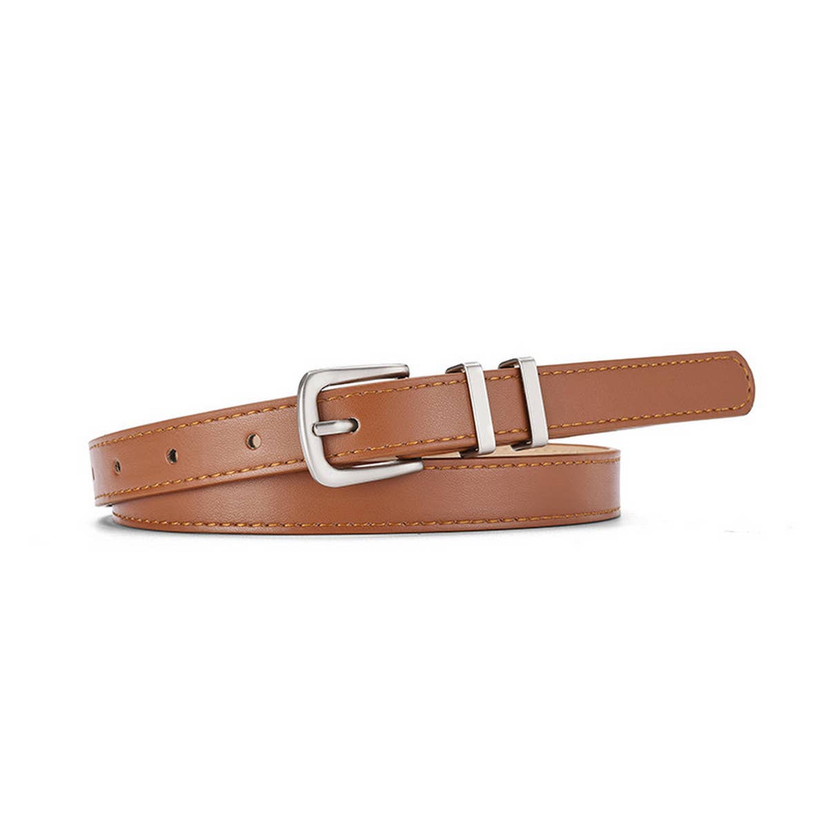 SIMPLE NEW MULTI-COLOR SILVER BUCKLE BELT_CWABE0586