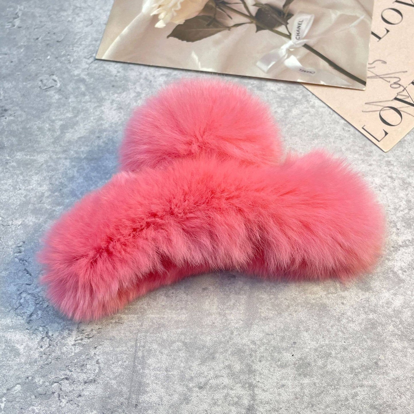Rex Rabbit Fur Claws - Elegant Mixed Color Clips